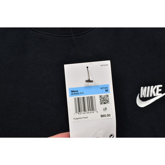Nike Mens Crewneck Sweatshirt Sportswear Club Fleece Size M NEW BV2662-010 - Picture 6 of 8